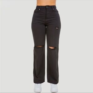 Stylish Black Ripped Women Jeans